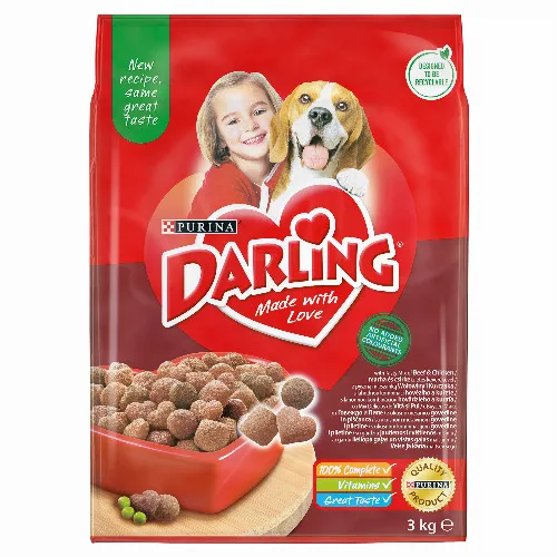 Darling teljes értékű állateledel felnőtt kutyák számára marha és csirke ízletes keverékével 3 kg