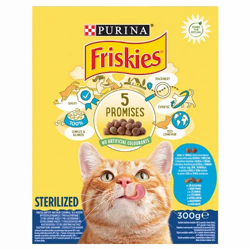 Friskies Steril száraz macskaeledel lazaccal és zöldségekkel 300 g