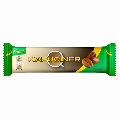 Sport Kapucíner étcsokoládéval bevont szelet kávés töltelékkel és tejszínízű töltelékkel 31 g