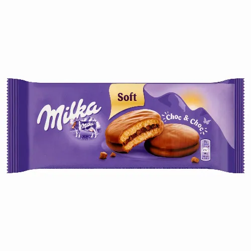 Milka Choc & Choc alpesi tejcsokoládéval mártott puha piskóta kakaós töltelékkel 150 g