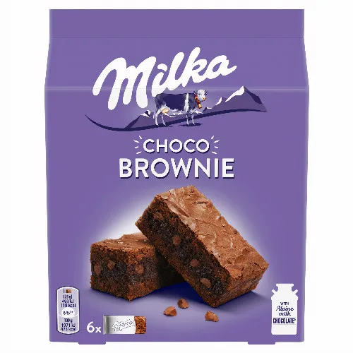 Milka Choco Brownie sütemény alpesi tejcsokoládéval és tejcsokoládé darabokkal 6 db 150 g