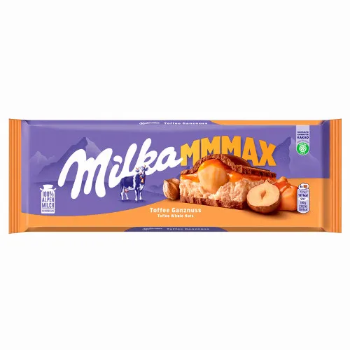 Milka Mmmax alpesi tejcsokoládé karamell ízű tejes krémtöltelékkel 300 g