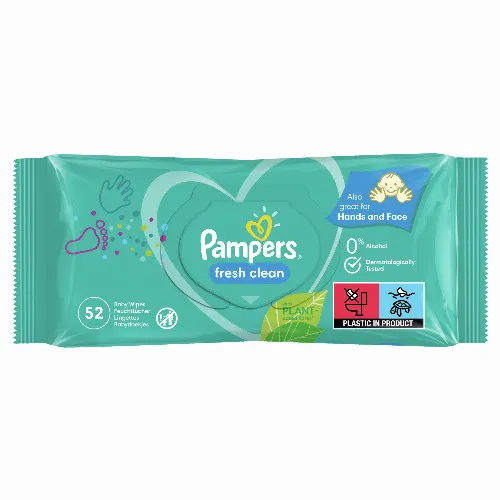 Pampers Fresh Clean Nedves Törlőkendő, 1 Csomag = 52 db