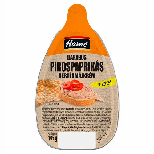 Hamé darabos pirospaprikás sertésmájkrém 105 g