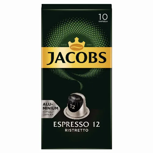 Jacobs Espresso 12 Ristretto őrölt-pörkölt kávé kapszulában 10 db 52 g