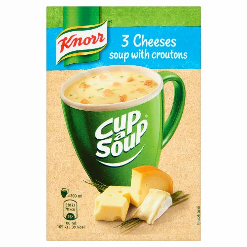 Knorr Cup a Soup 3 sajtkrémleves zsemlekockával 17 g