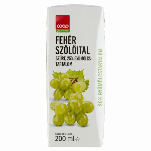 Coop szűrt fehér szőlőital 200 ml